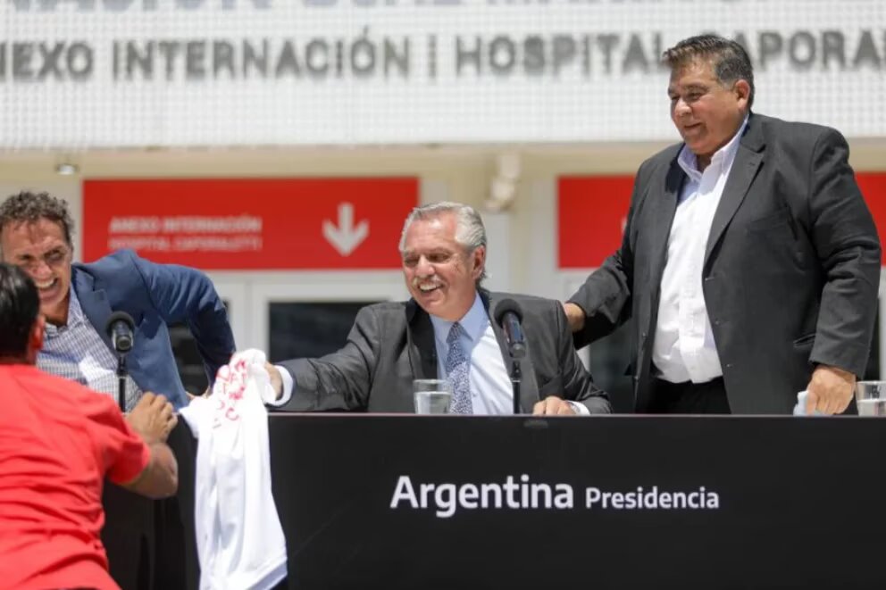 Alberto Fernández participó de la presentación de una ampliación del Hospital Rubén Caporaletti, en José C. Paz (Foto Noticias Argentinas)